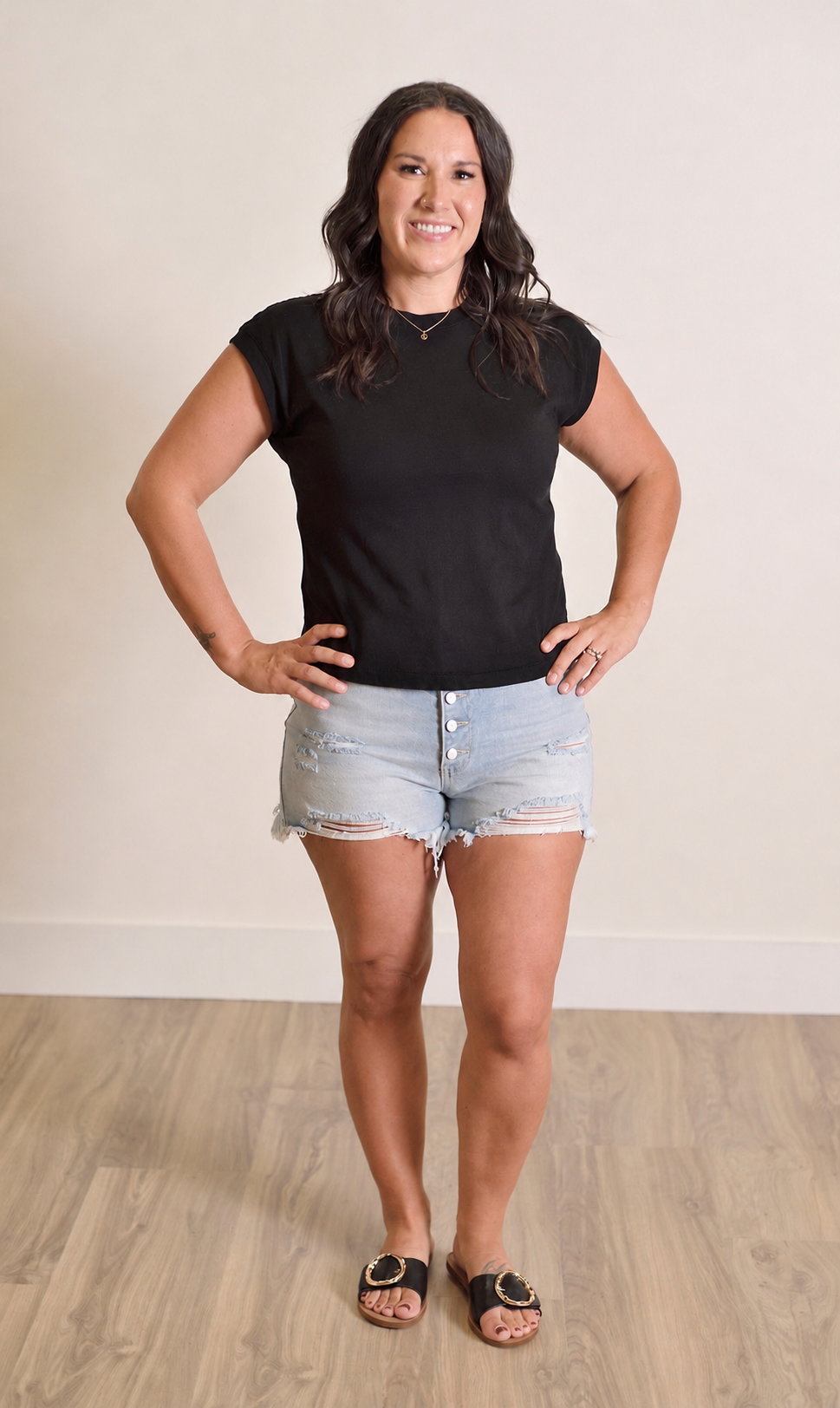 KanCan High Rise Distressed Shorts