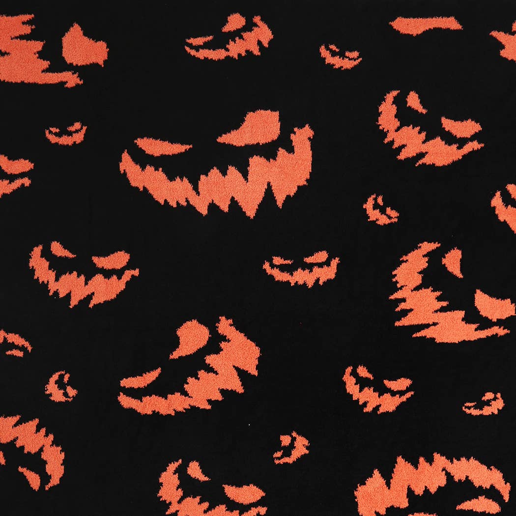 Hey Boo Pumpkin & Bat Throw Blanket