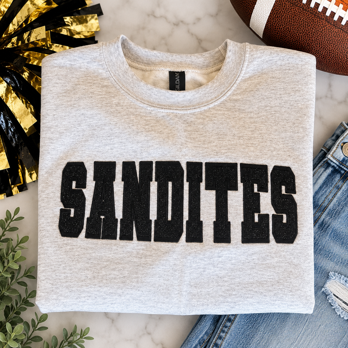 Sandites Glitter Embroidered Sweatshirt