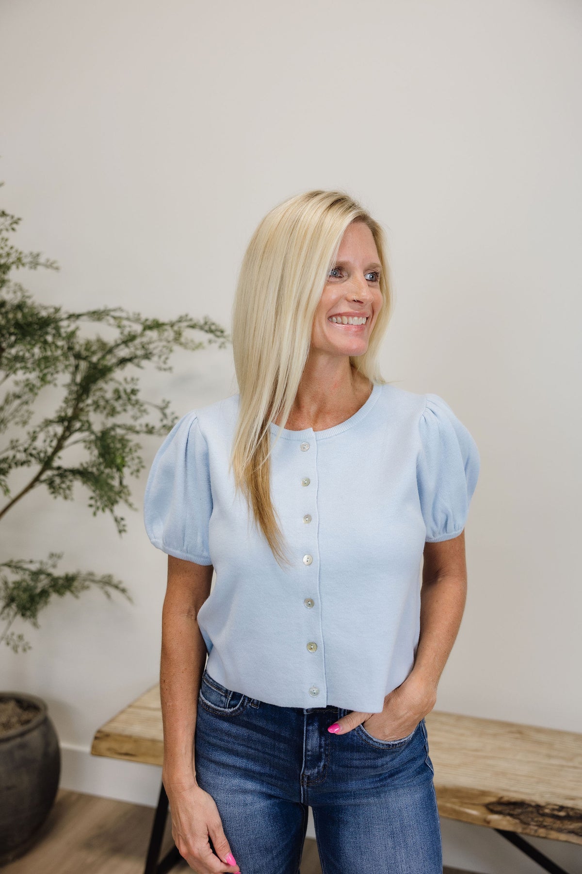 The Hadley Puff Sleeve Cardigan