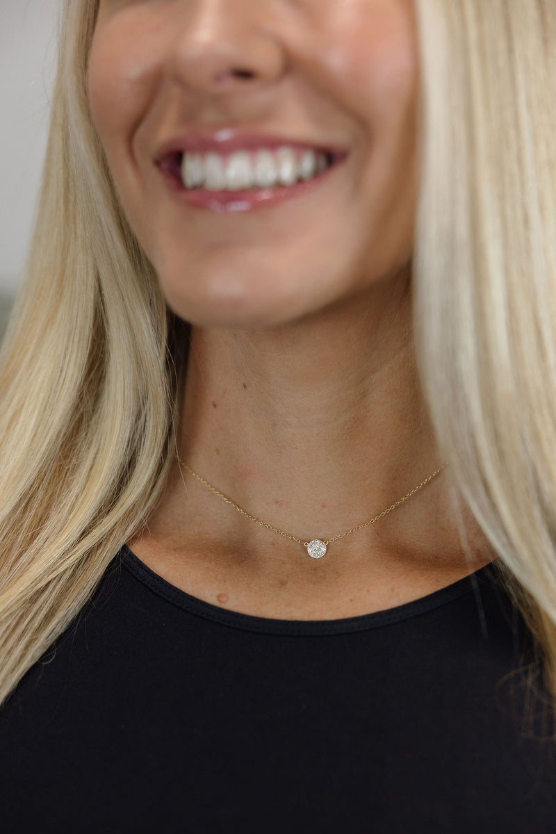 Micro Pave Circle Necklace