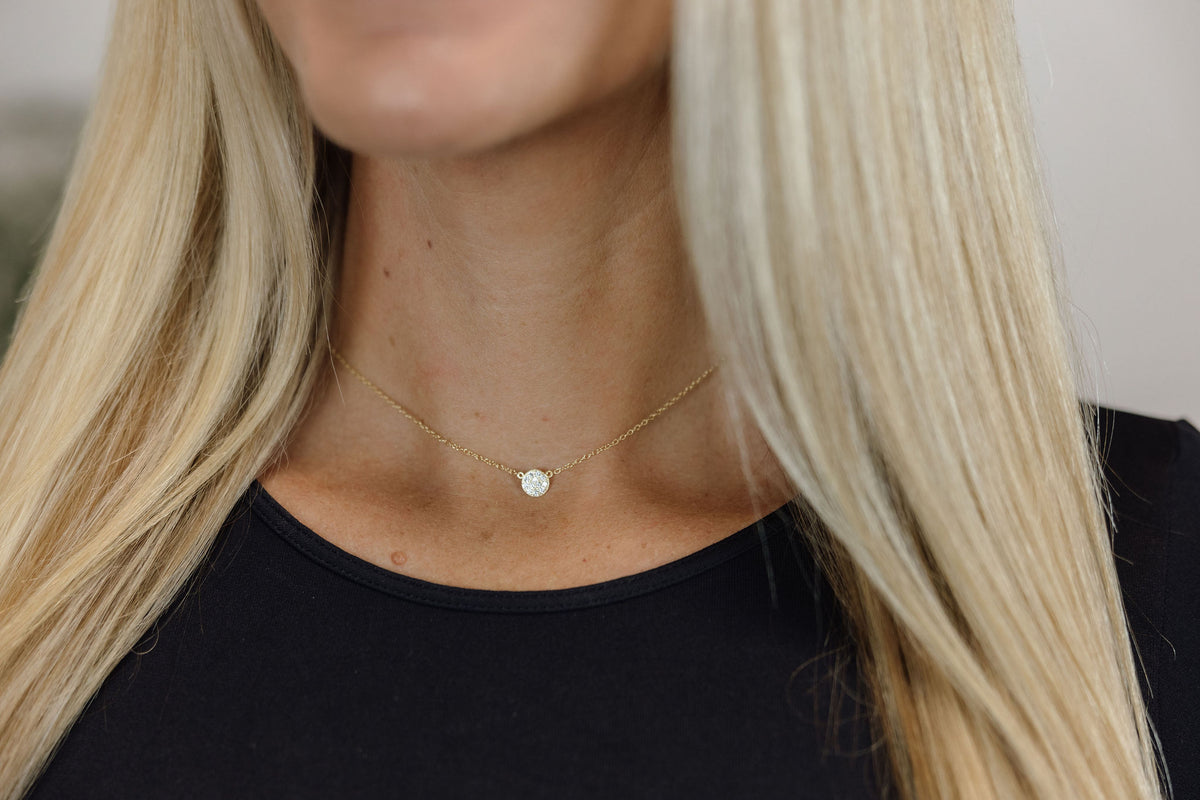 Micro Pave Circle Necklace