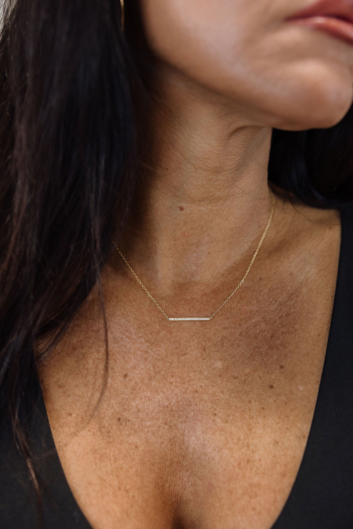 Micro Pave Bar Necklace