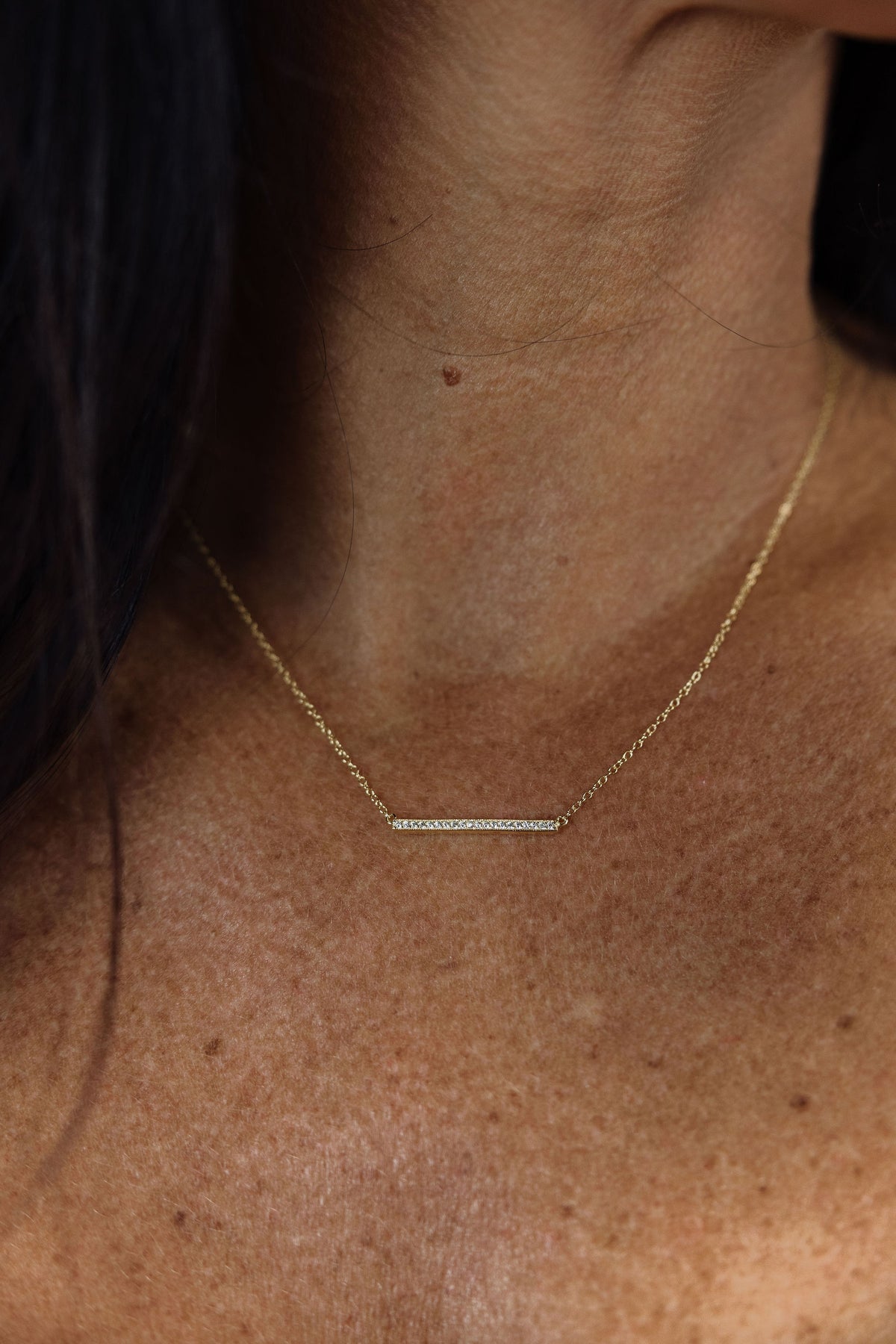 Micro Pave Bar Necklace