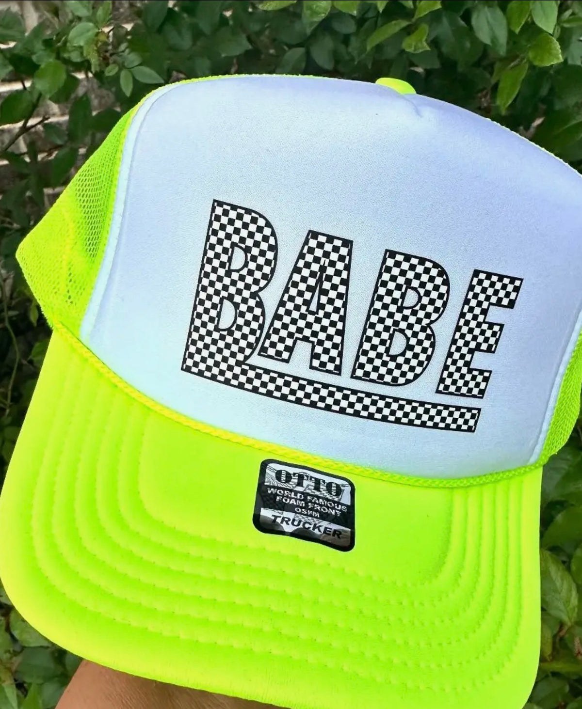 Checkered Babe Trucker Hat