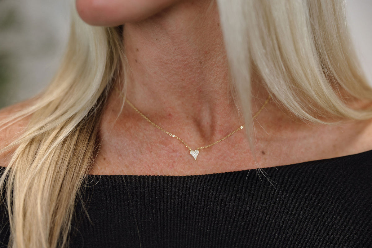 Micro Pave Heart Necklace