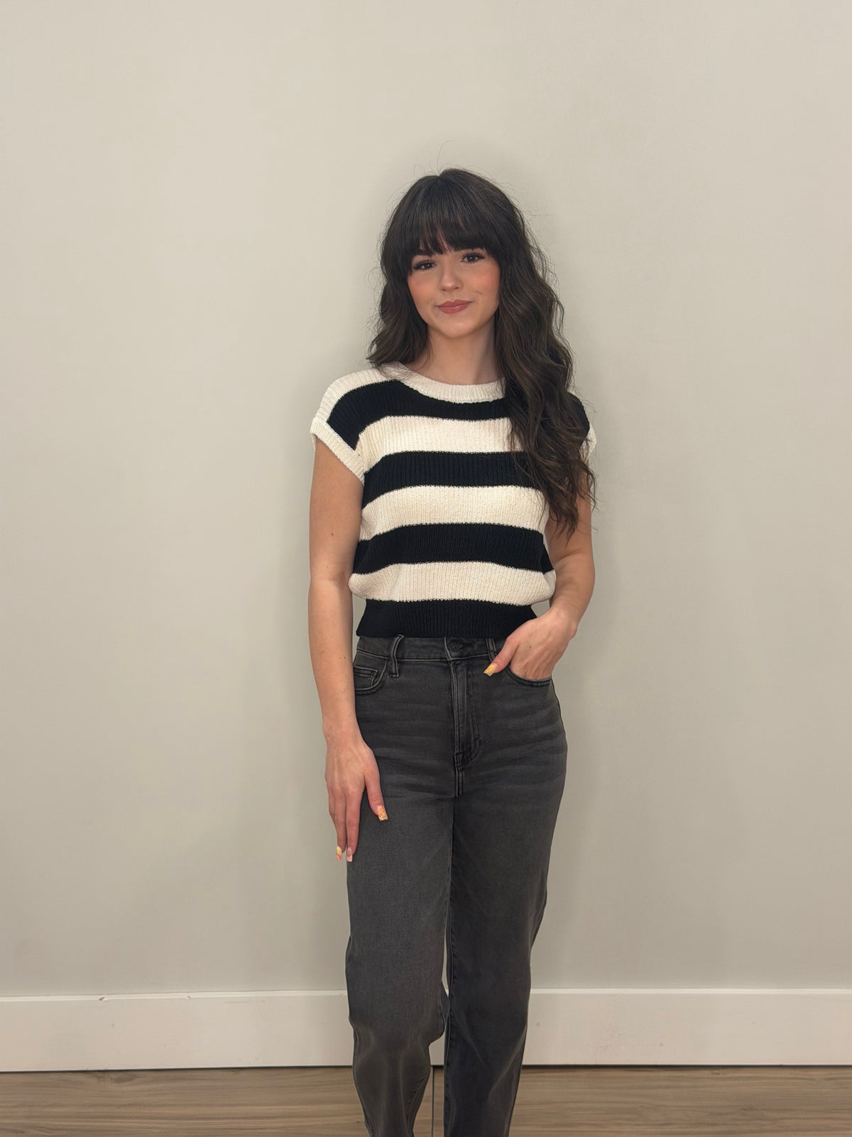 Striped Ribbed Knit Top