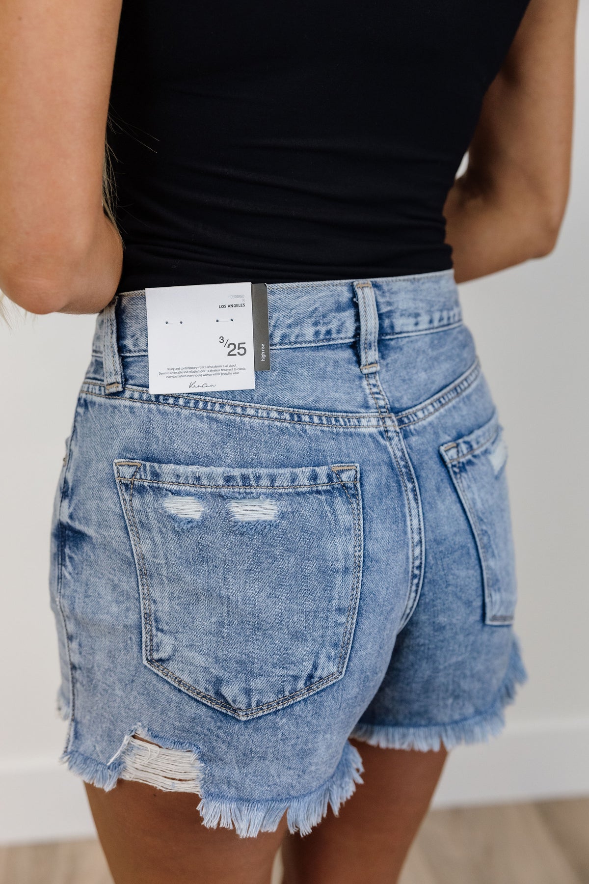 KanCan High Rise Frayed Hem