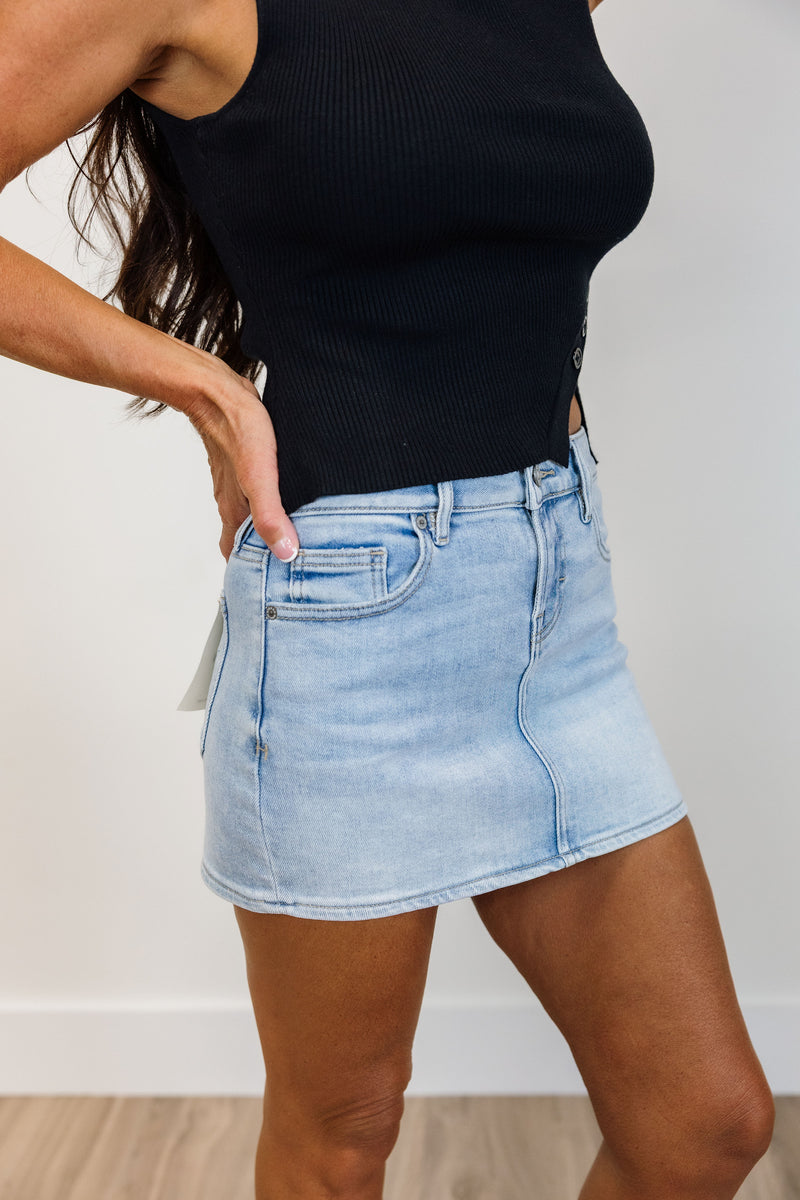 Peyton Hidden Jean Skirt