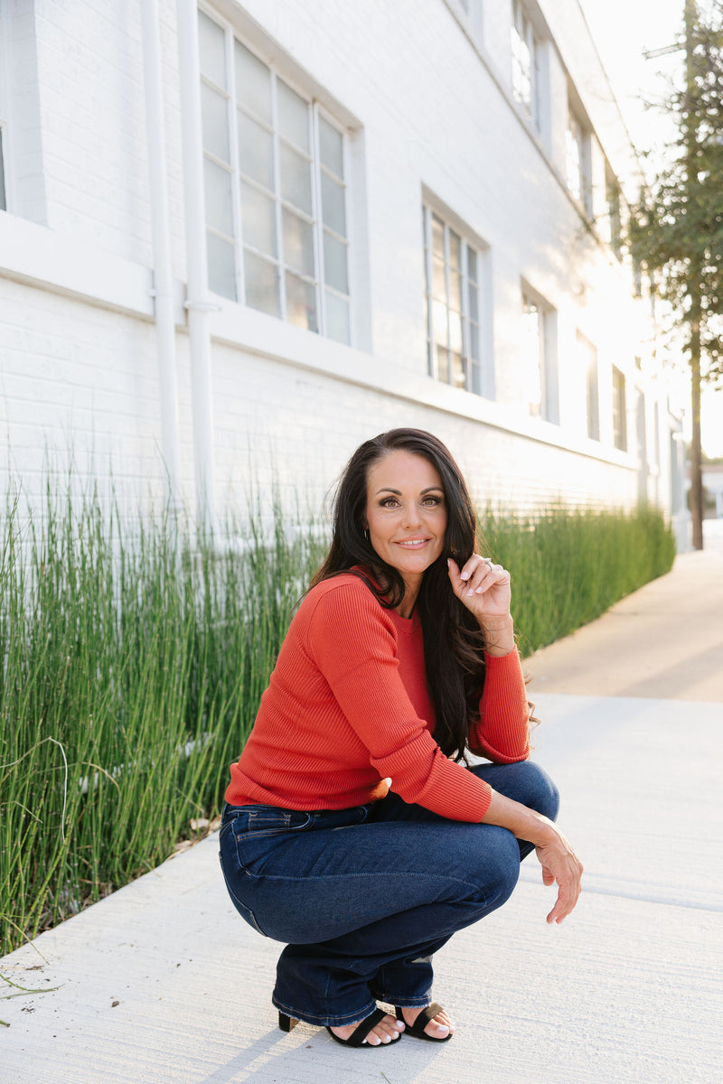 Classic Crewneck Long Sleeve Rib Sweater