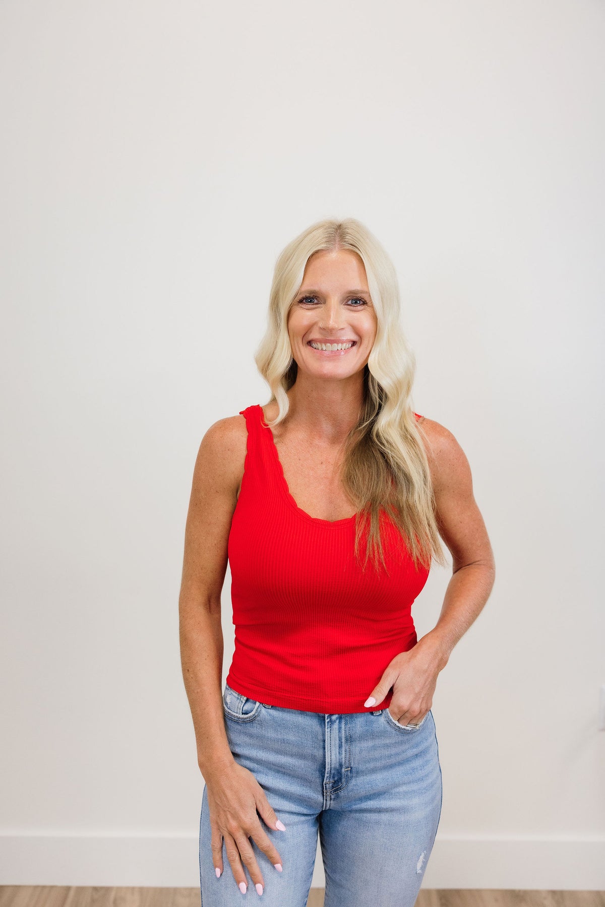 Reversible Scallop Edge Tank Top