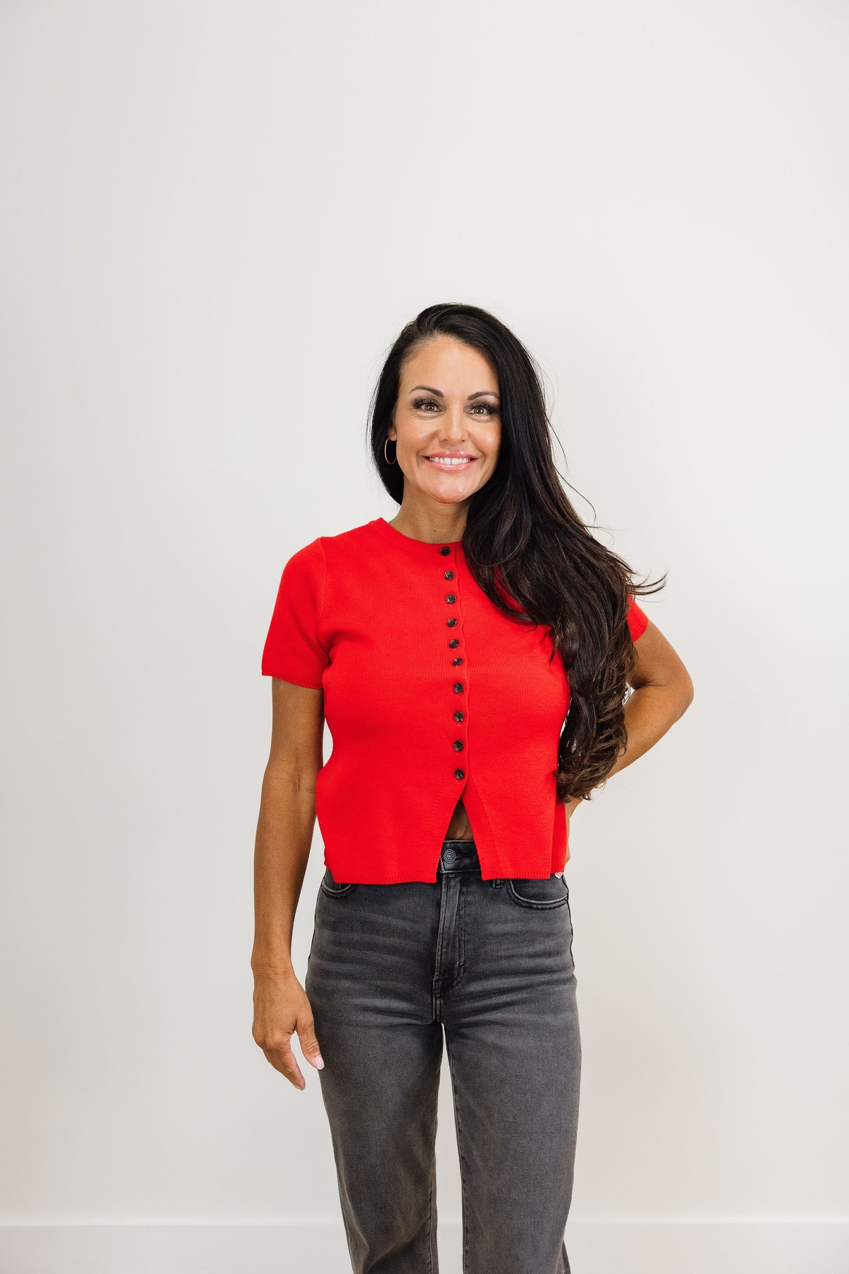 The Essential Button Knit Top