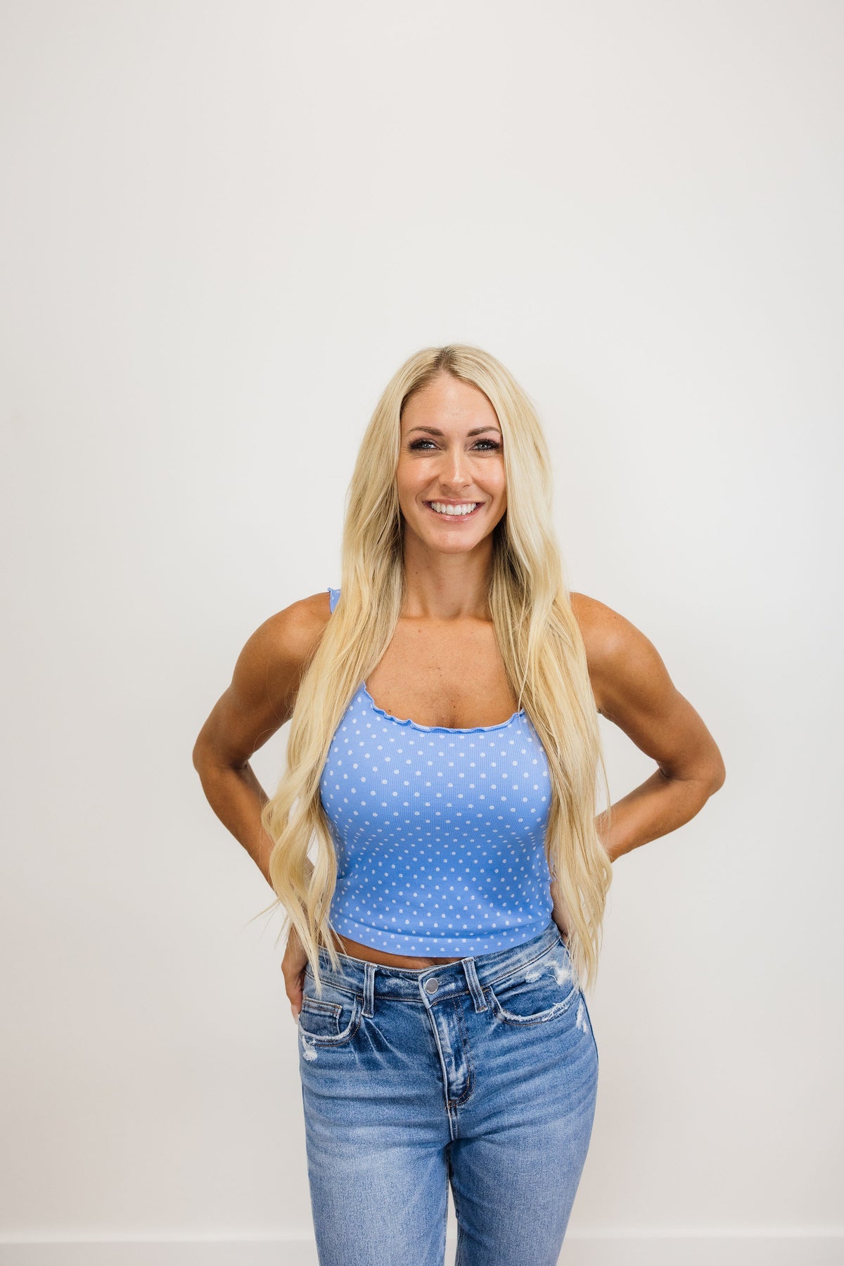 Polka Dot Edge Crop Top