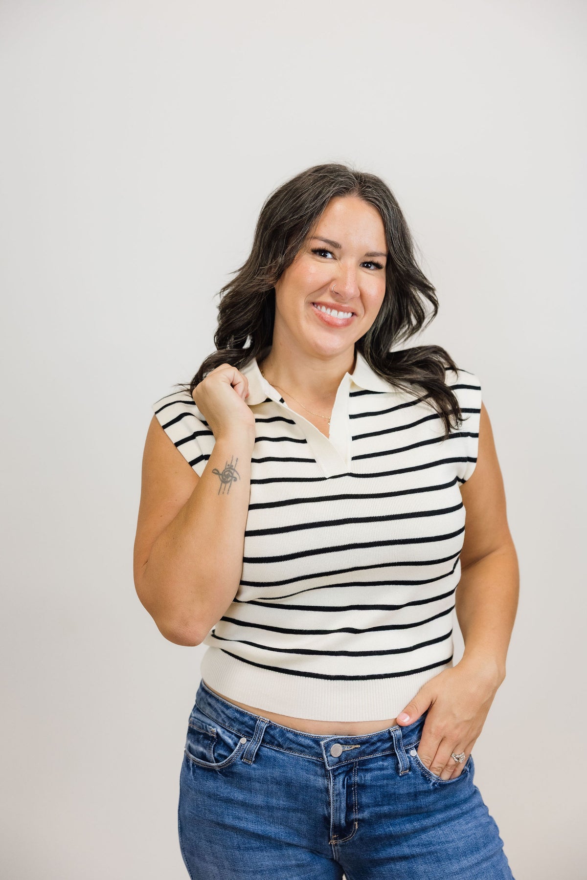 Stripe Knit Vest Top