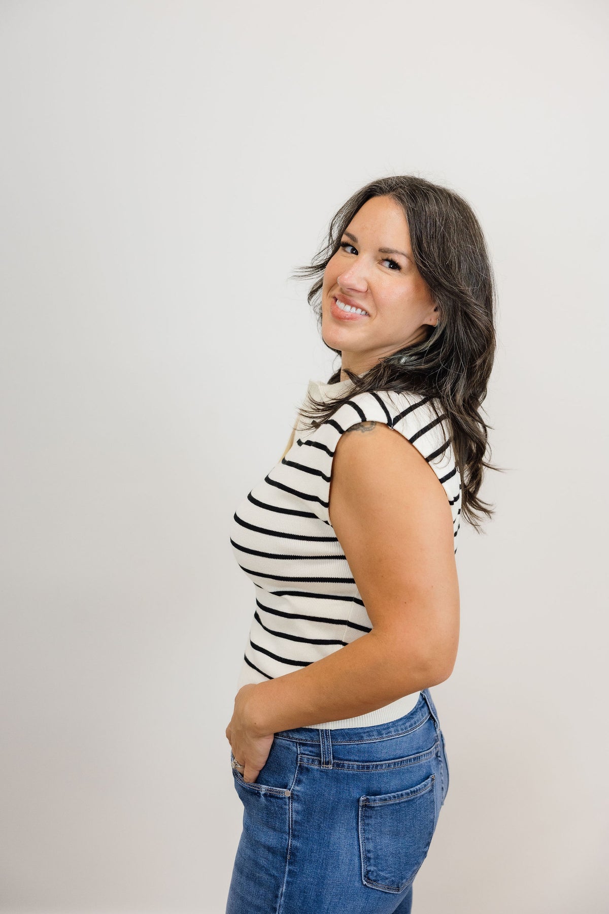 Stripe Knit Vest Top