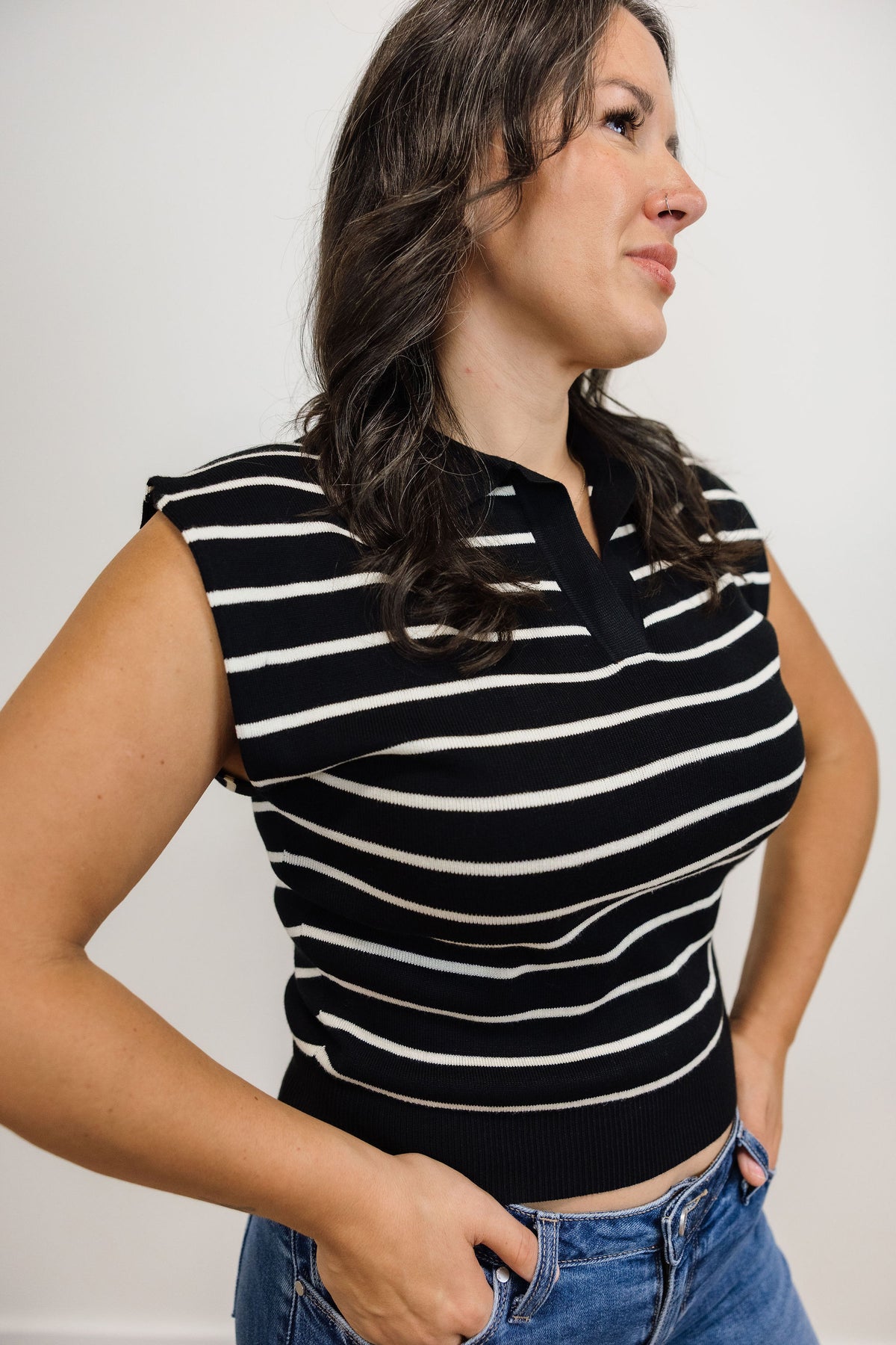Stripe Knit Vest Top
