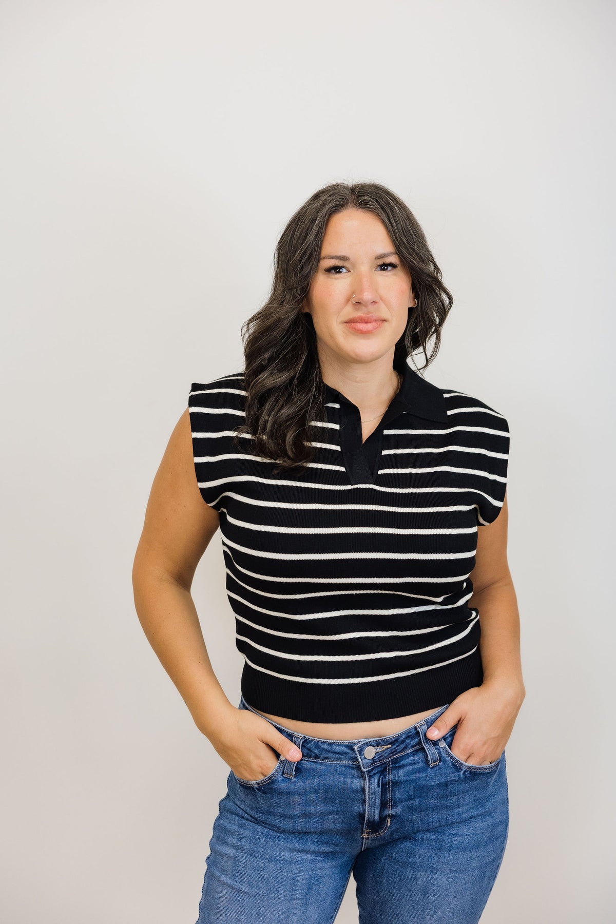 Stripe Knit Vest Top
