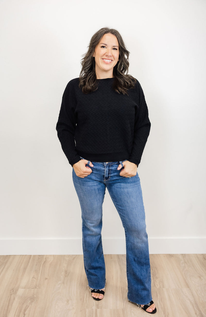 Brooklyn Herringbone Dolman Sweater