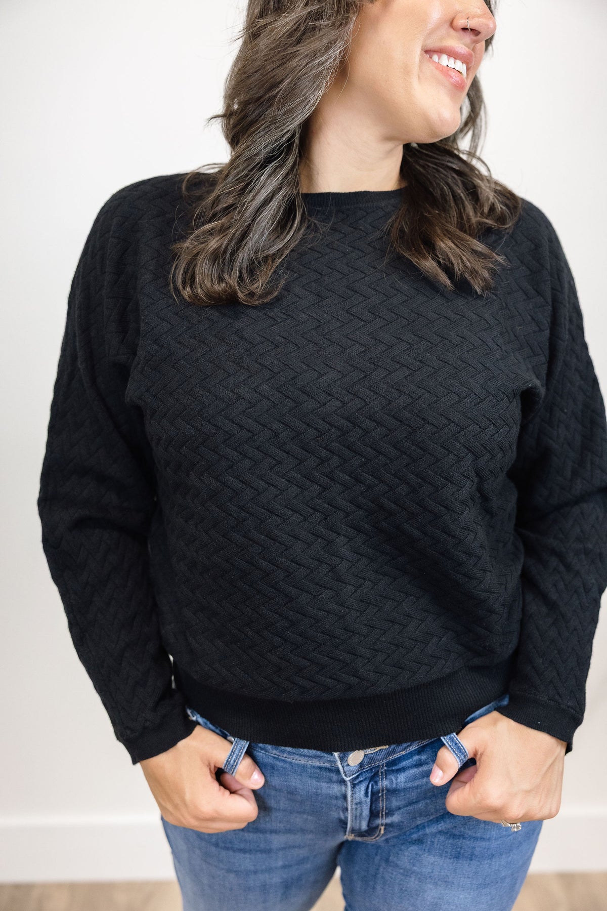 Brooklyn Herringbone Dolman Sweater