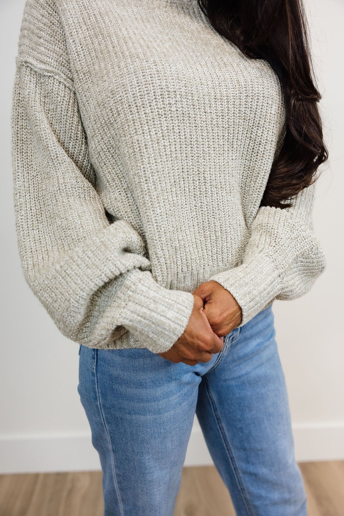Knit Sweater High Neck Top
