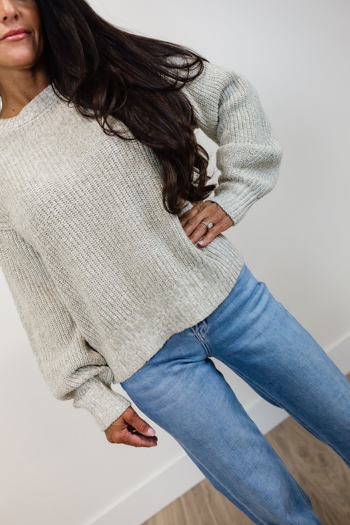 Knit Sweater High Neck Top