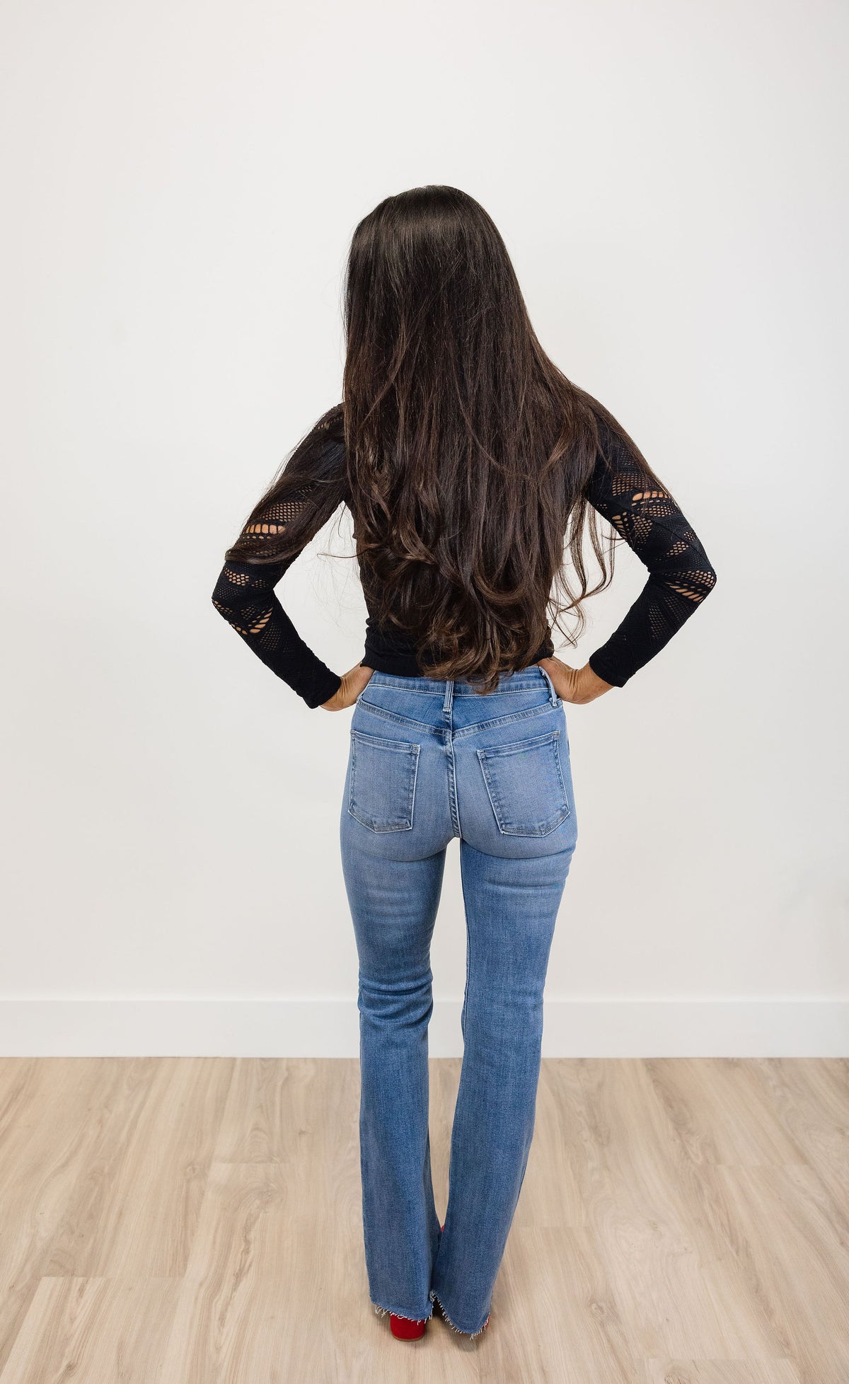 Just Black Denim- High Rise Scissor Cut Flare