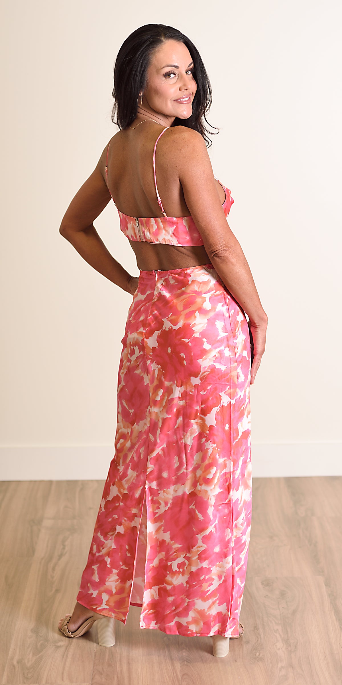 Pink Paradise Abstract Maxi Skirt