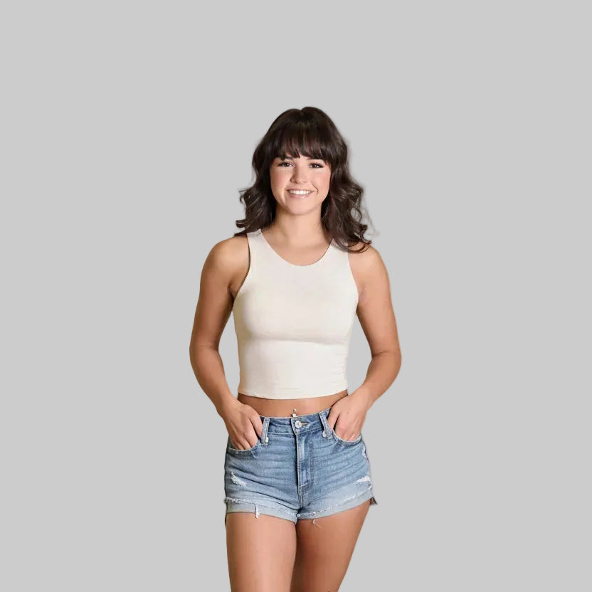 High Neck Cropped Tank