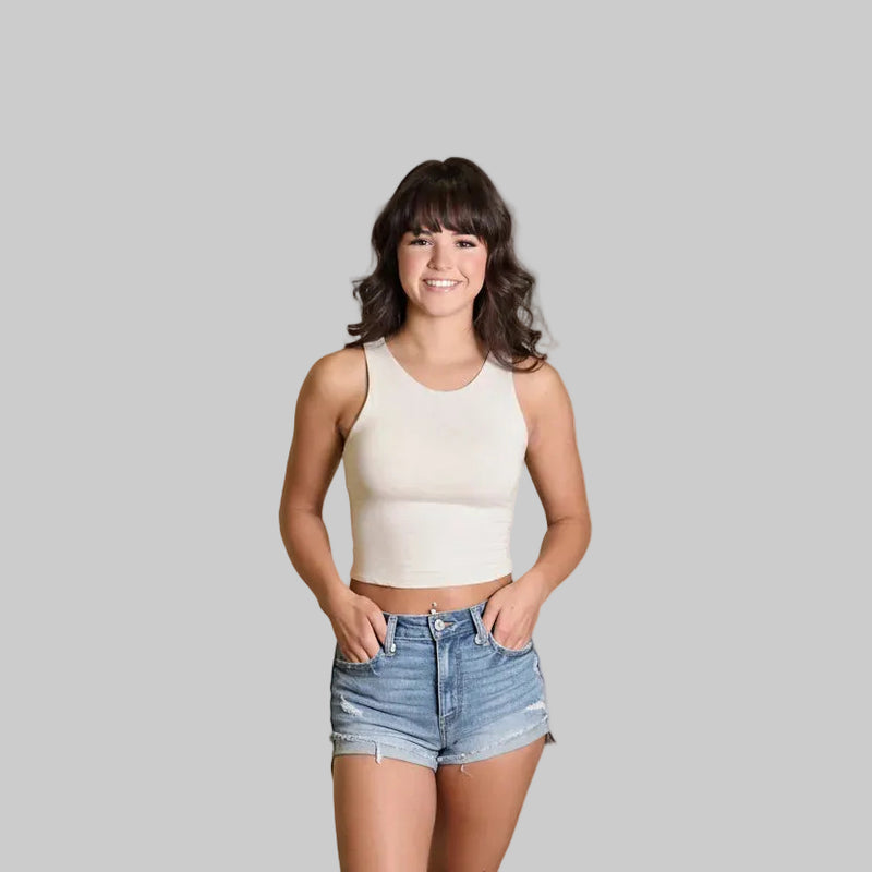 High Neck Cropped Tank